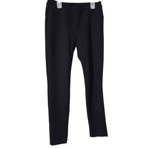 Sanctuary Anthropologie Black Gingham Plaid Pull On Stretch Knit Pants Size M